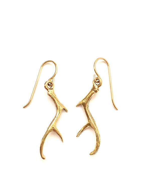 Gold Antler Earrings
