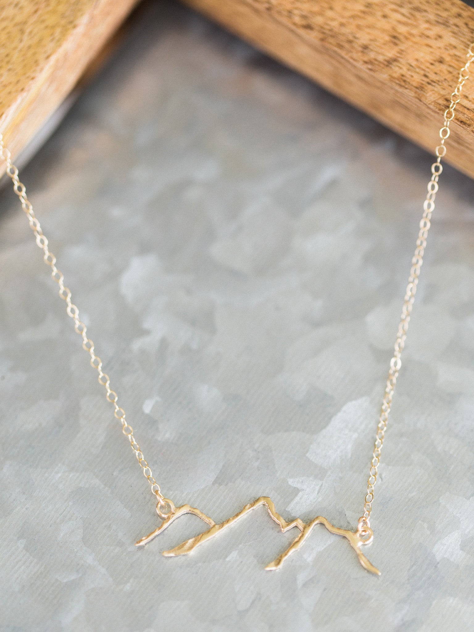 Gold sale mountain necklace