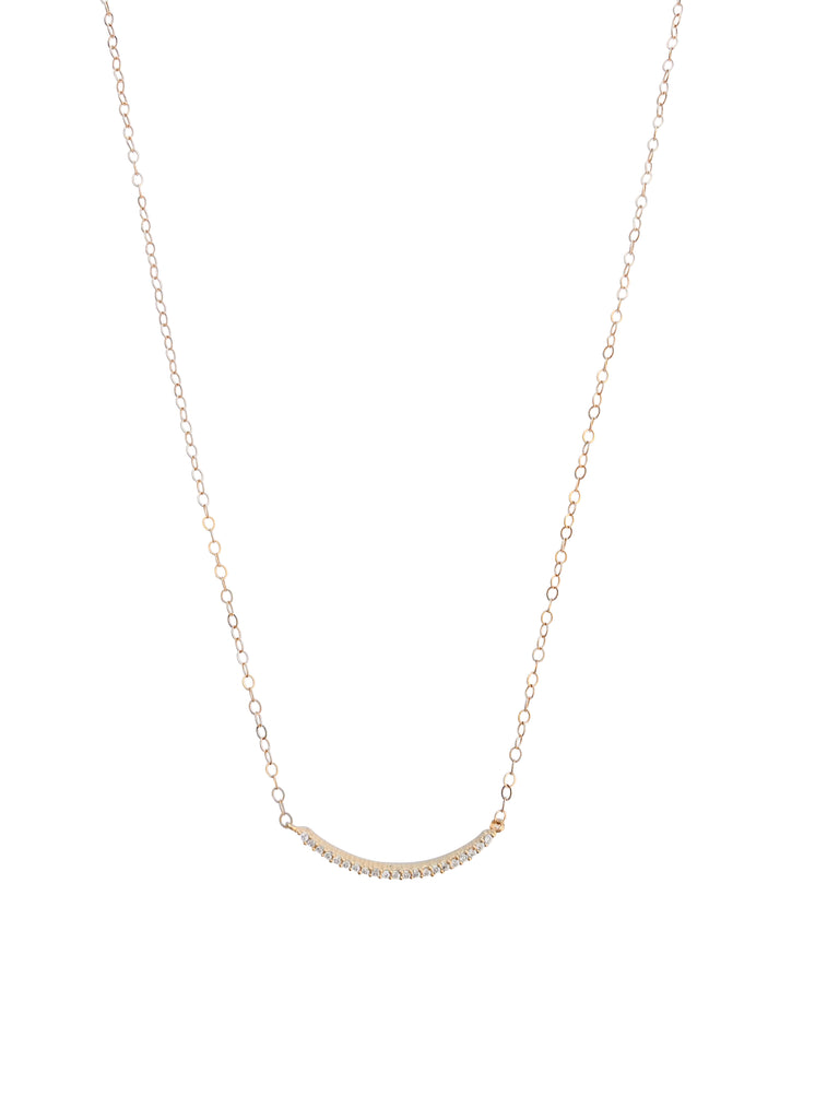 Curved Delicate Crystal Necklace