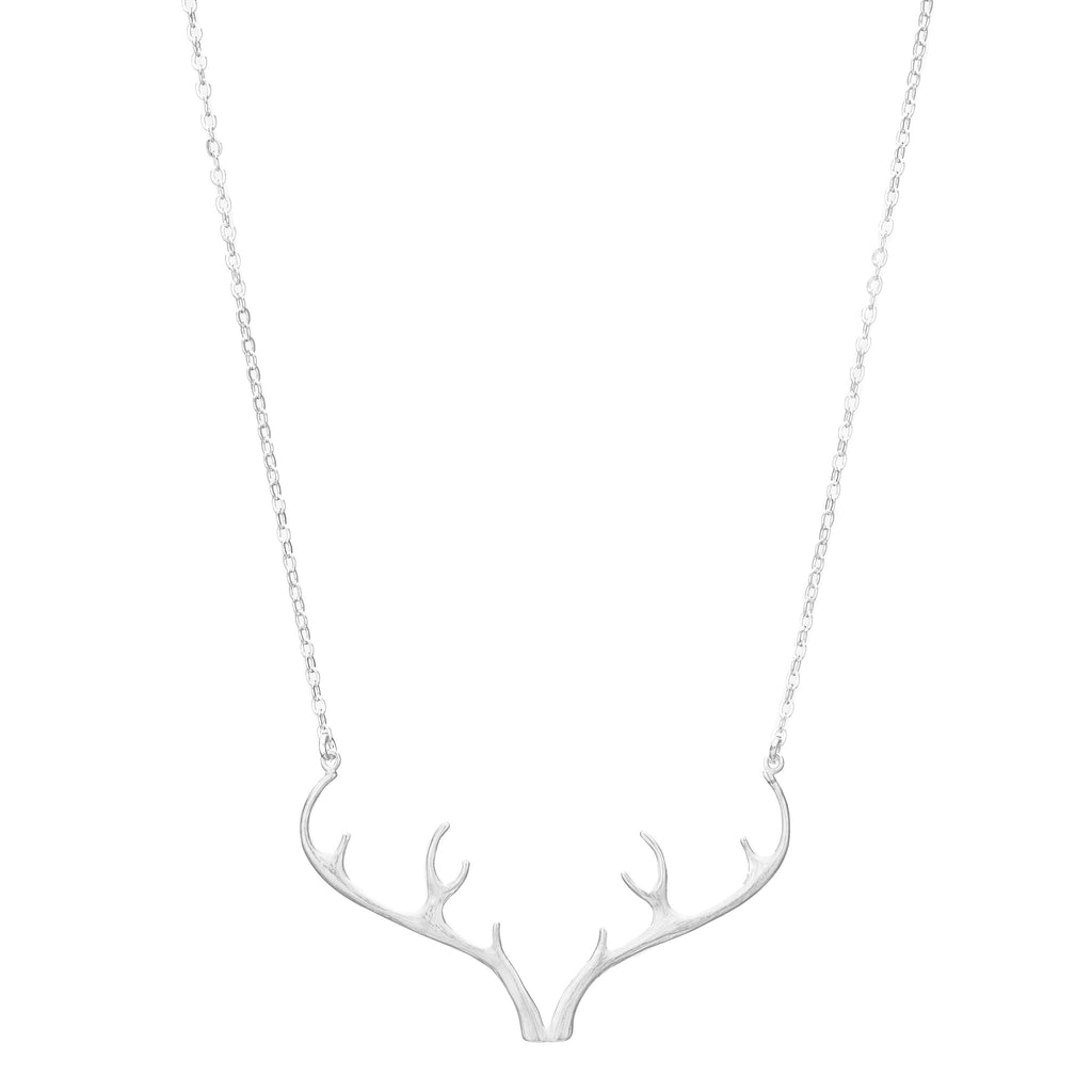 Silver Antler Necklace