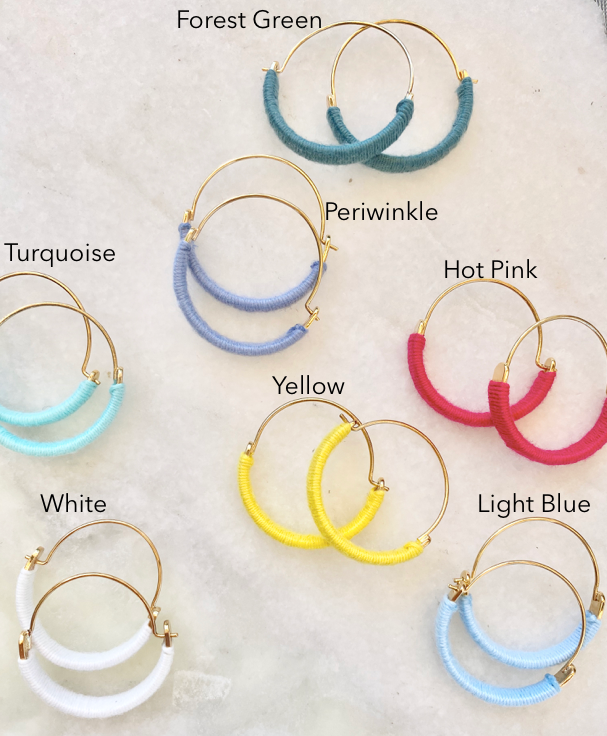 Yarn Wrapped Hoop Earrings - More Colors!